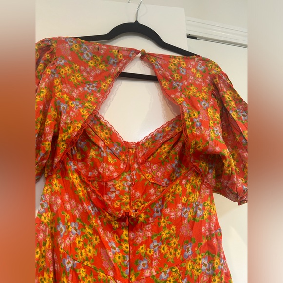 NWOT ASOS Design Cupped Red Floral Open Back Cut Out Tea Mini Dress size 8 - Picture 10 of 14